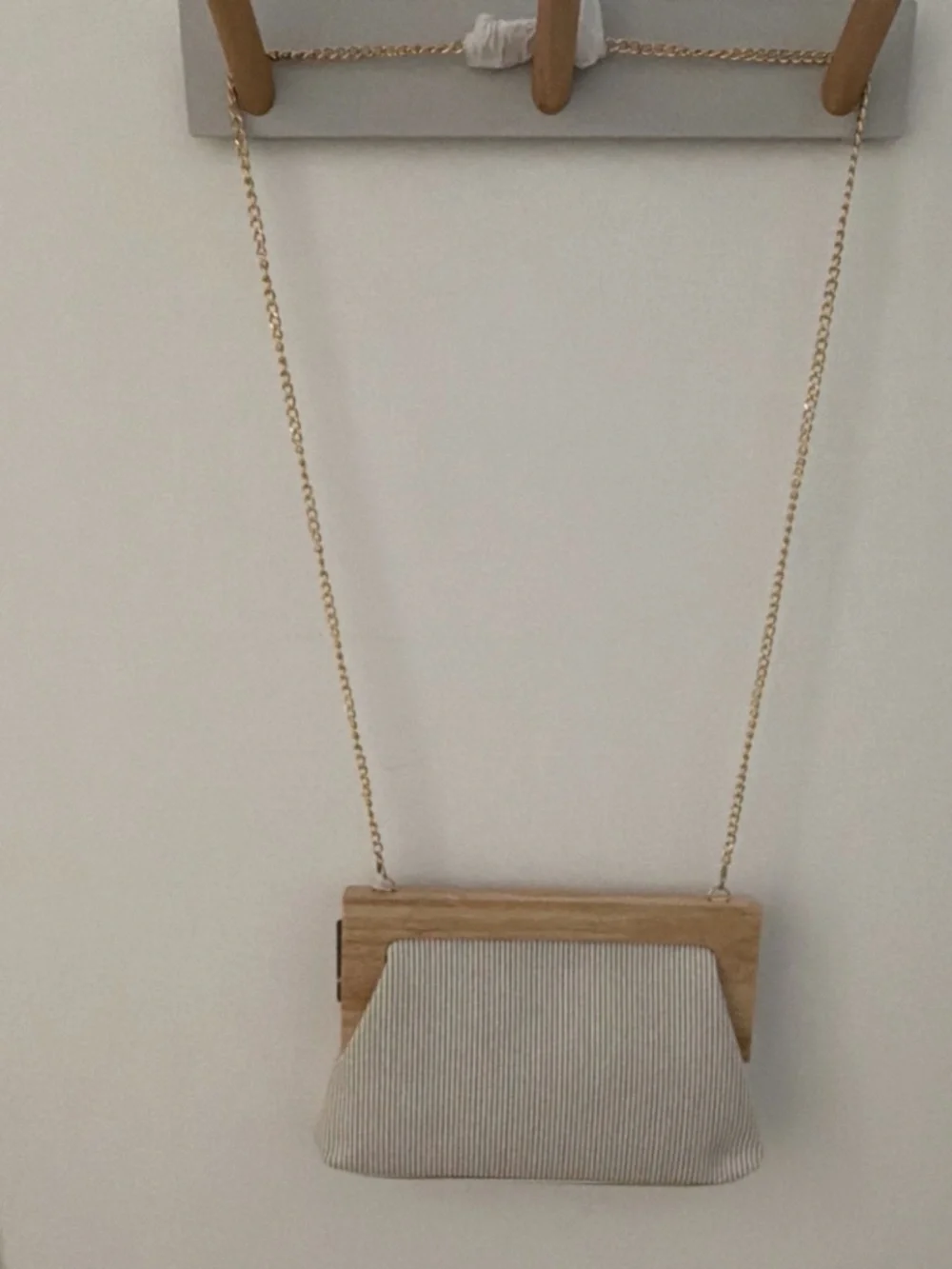 Haute Hippie Women’s Striped Small Crossbody Gold Chain Detachable Strap Clasp
